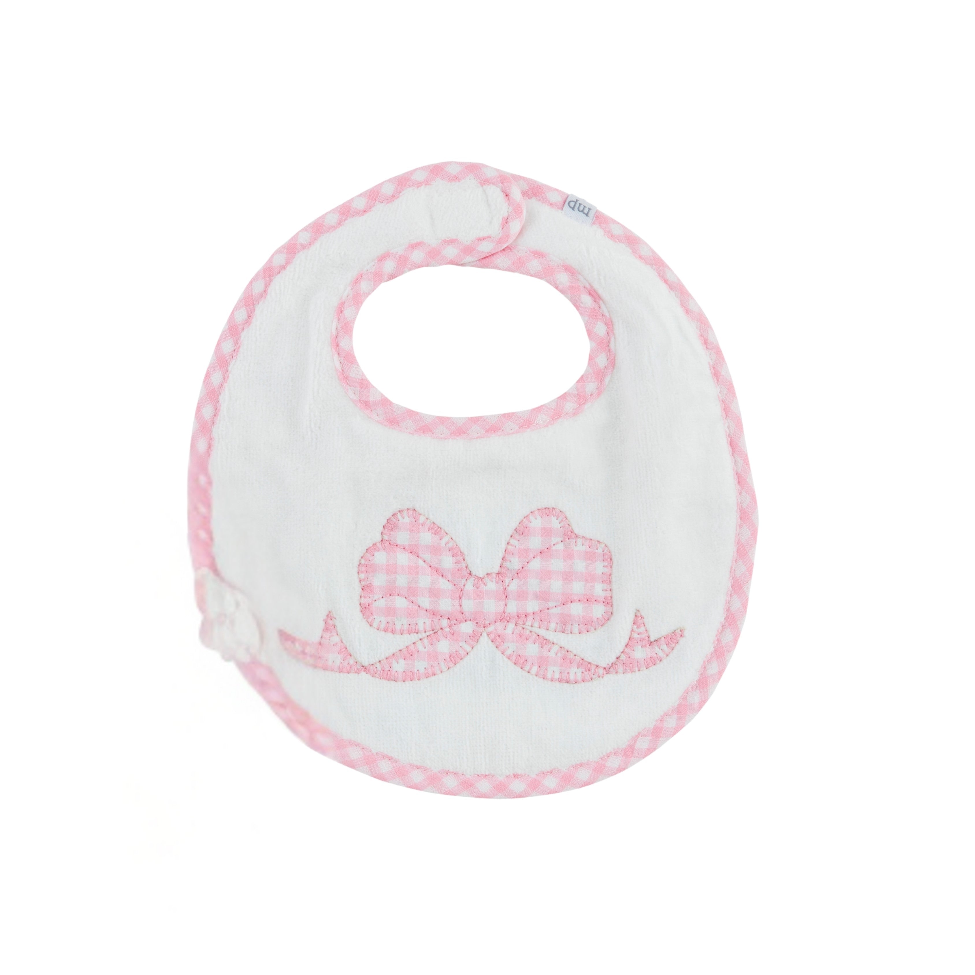 Pink Gingham Bow Bib By Mud Pie