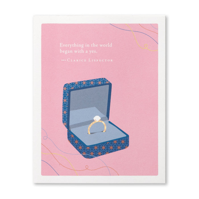 “EVERYTHING IN THE WORLD BEGAN WITH A YES.” Wedding Shower Card - A. Dodson's