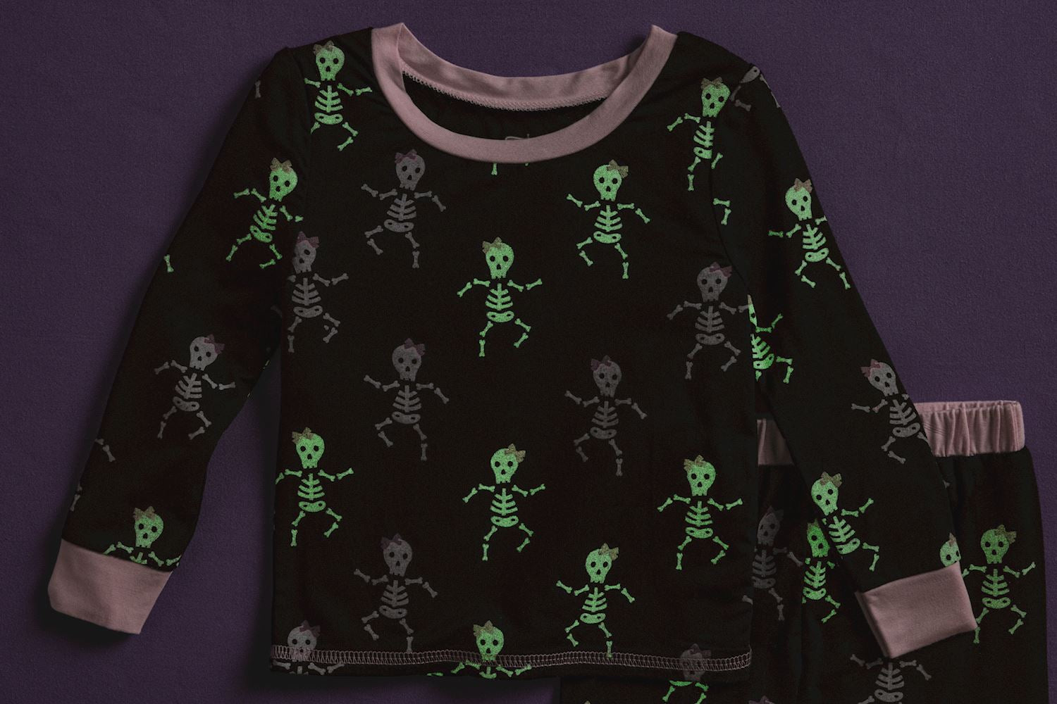 Pink Skeleton Glow Toddler Pajamas  By Mud Pie