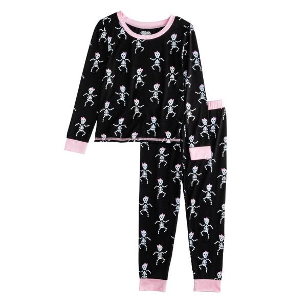 Pink Skeleton Glow Toddler Pajamas  By Mud Pie