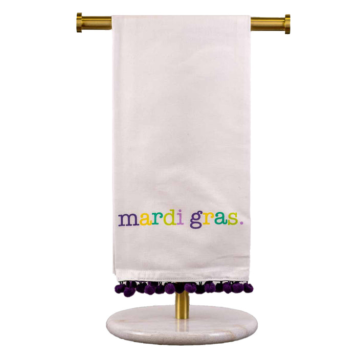 Mardi Gras Pom Pom Hand Towel