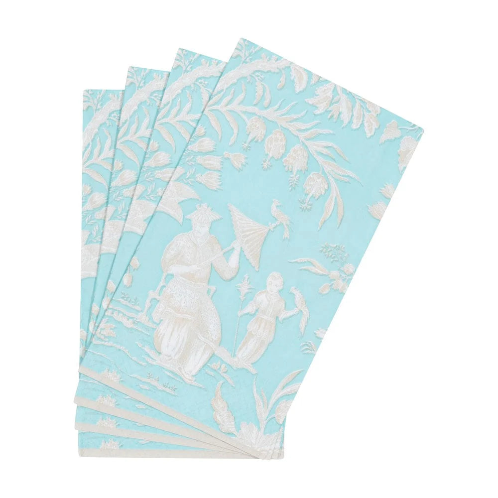SILK ROAD TOILE ROBIN'S EGG - GUEST TOWEL