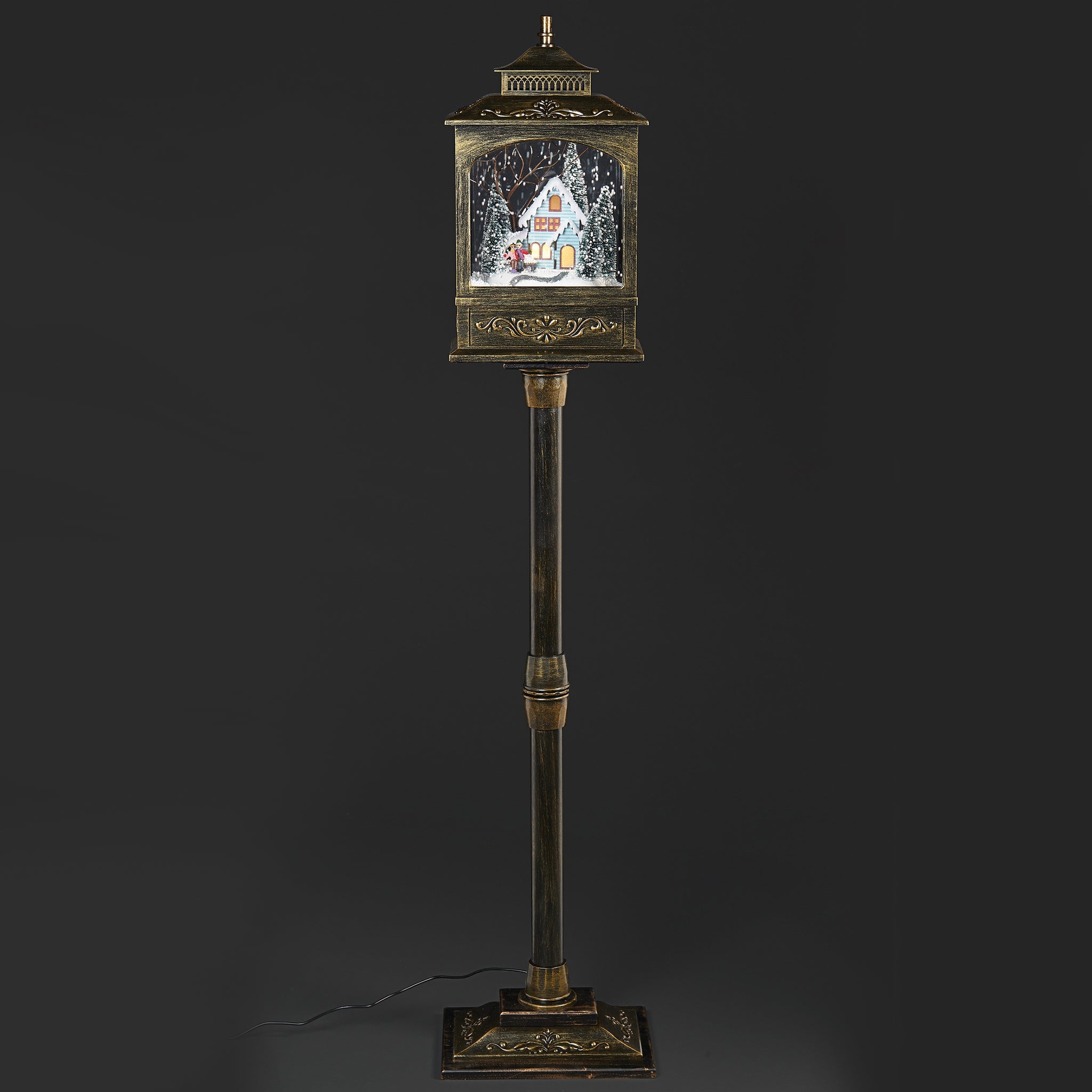 Roman Amusements Lighted Musical Snowing Lamppost with Santa