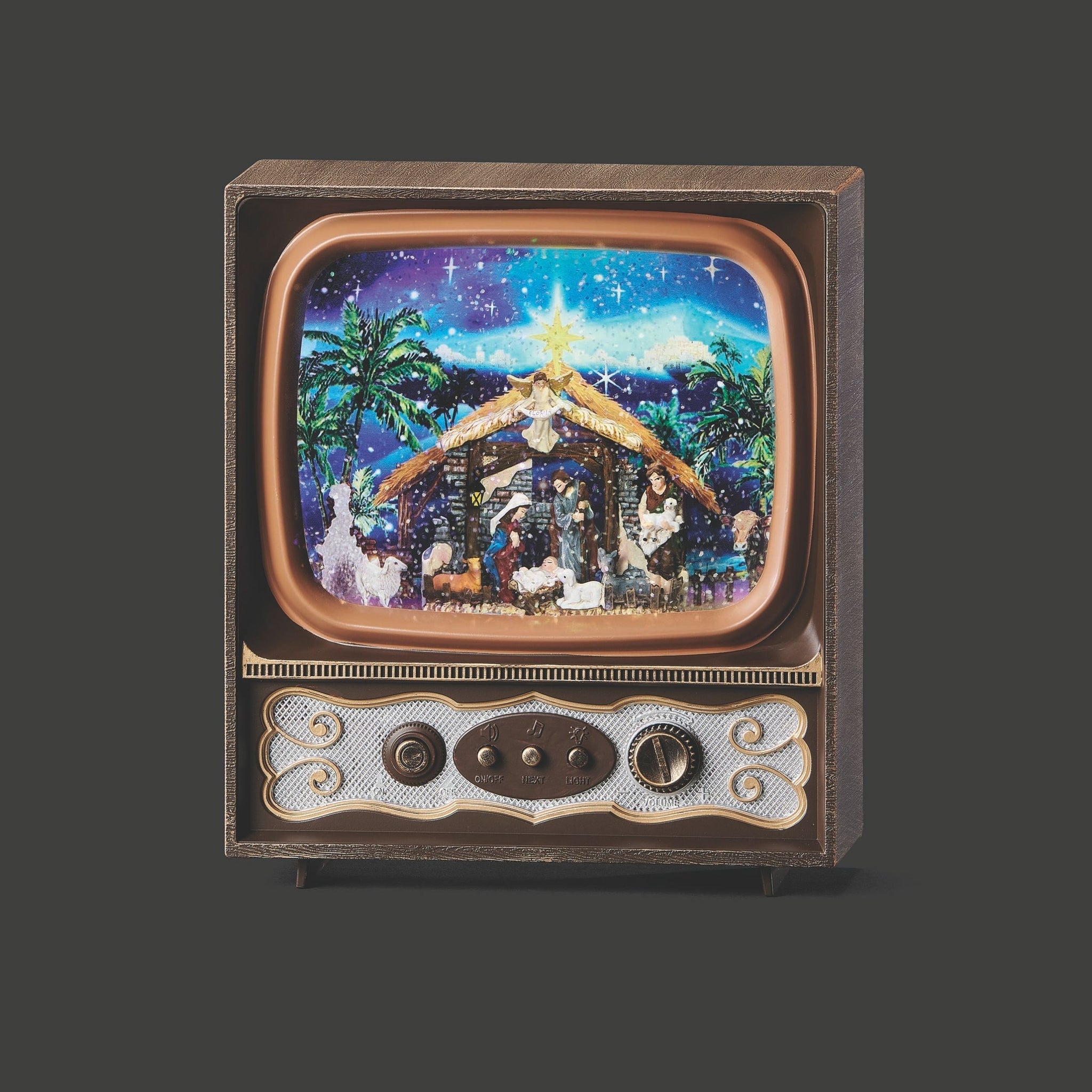 Roman Confetti Lites Lighted Musical Nativity TV Scene