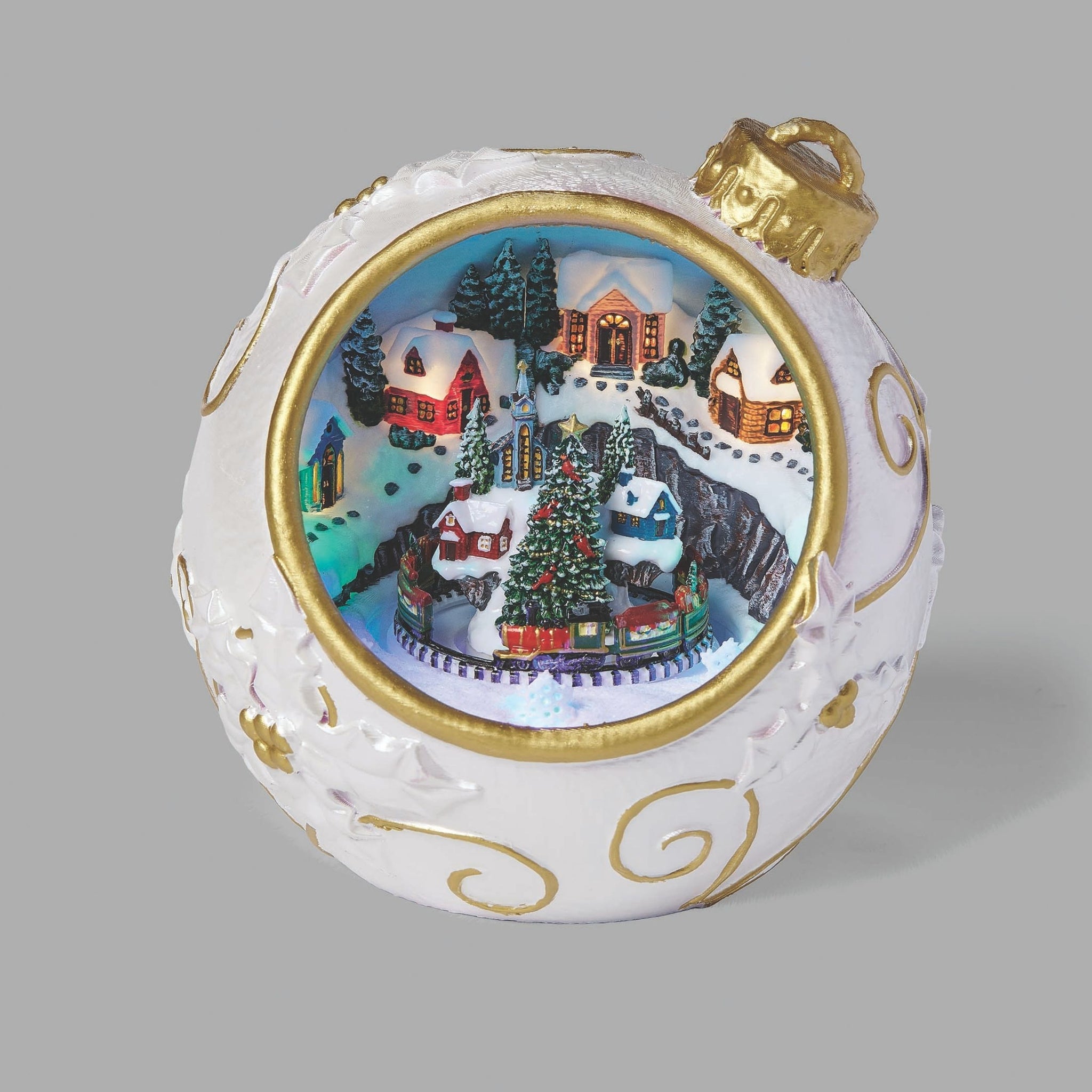 Roman Amusements Lighted Musical Ornament with Rotating Train
