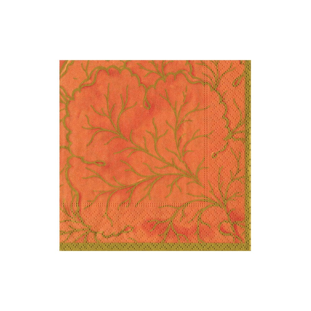GILDED MAJOLICA CORAL - NAPKIN COCKTAIL