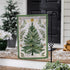 Christmas Tree With Acorn Burlap Garden Flag
