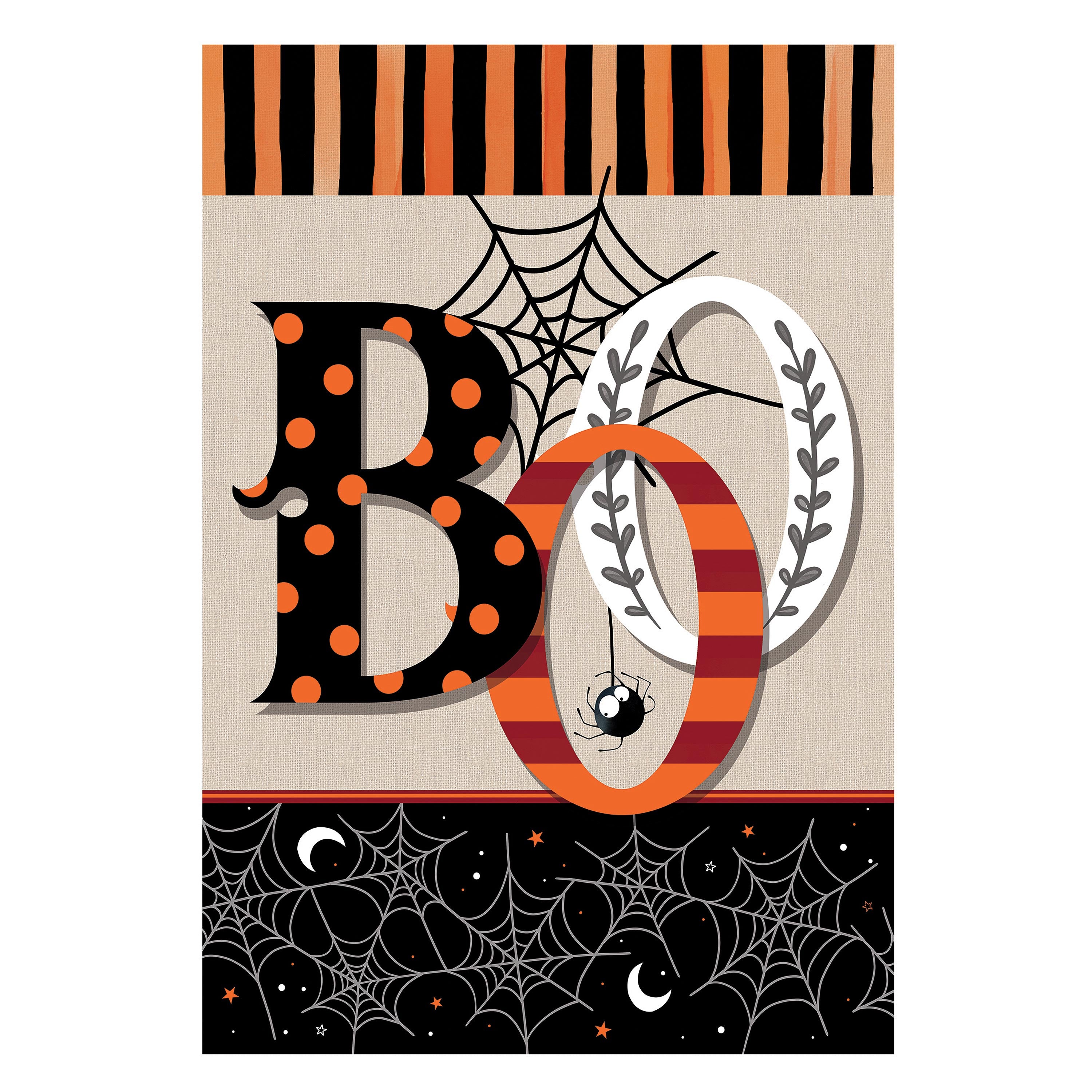 Polka Dots & Stripes Boo Suede Garden Flag