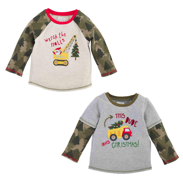 CONSTRUCTION CHRISTMAS TEES - 2 STYLES BY MUD PIE