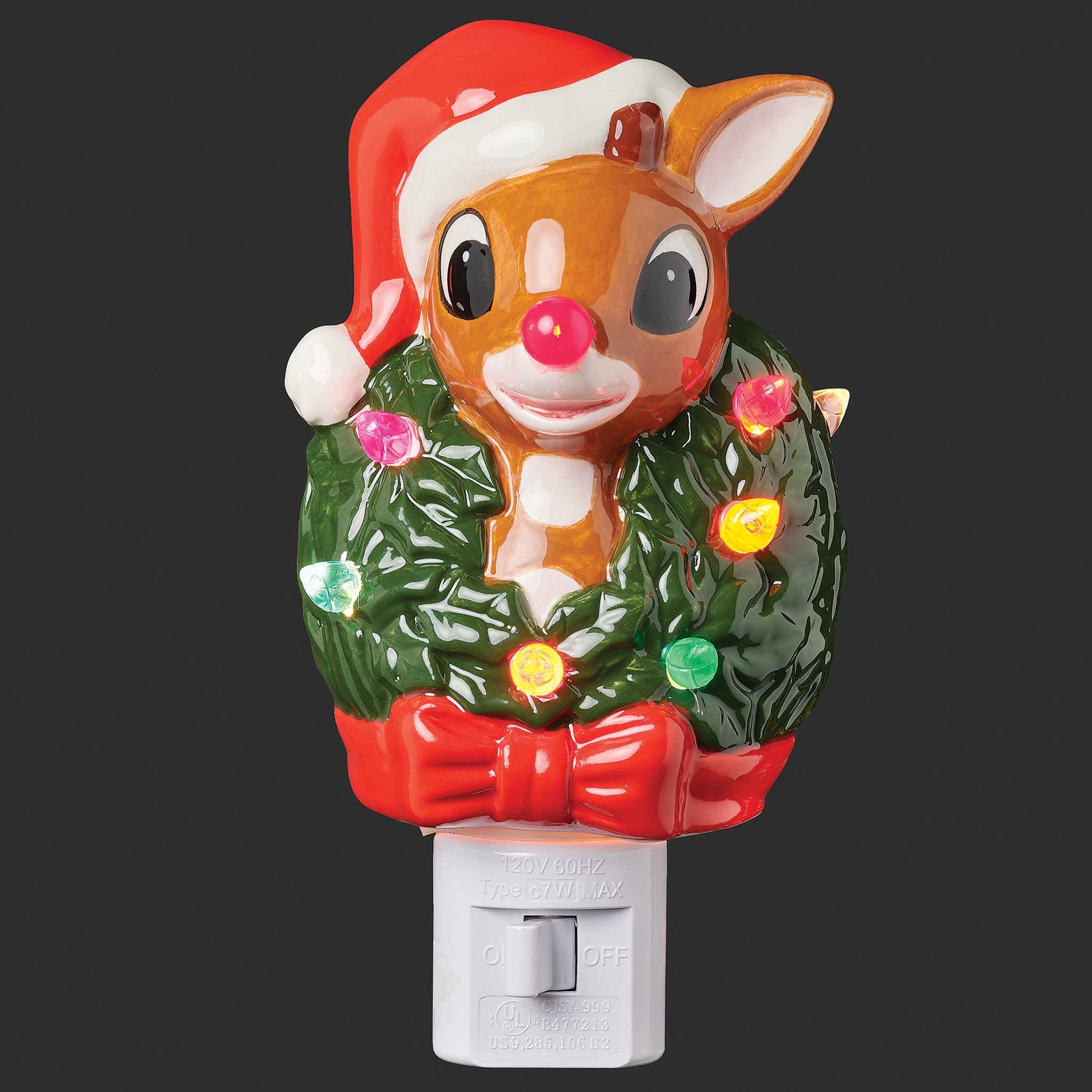 Roman Rudolph in a Wreath Night-Light
