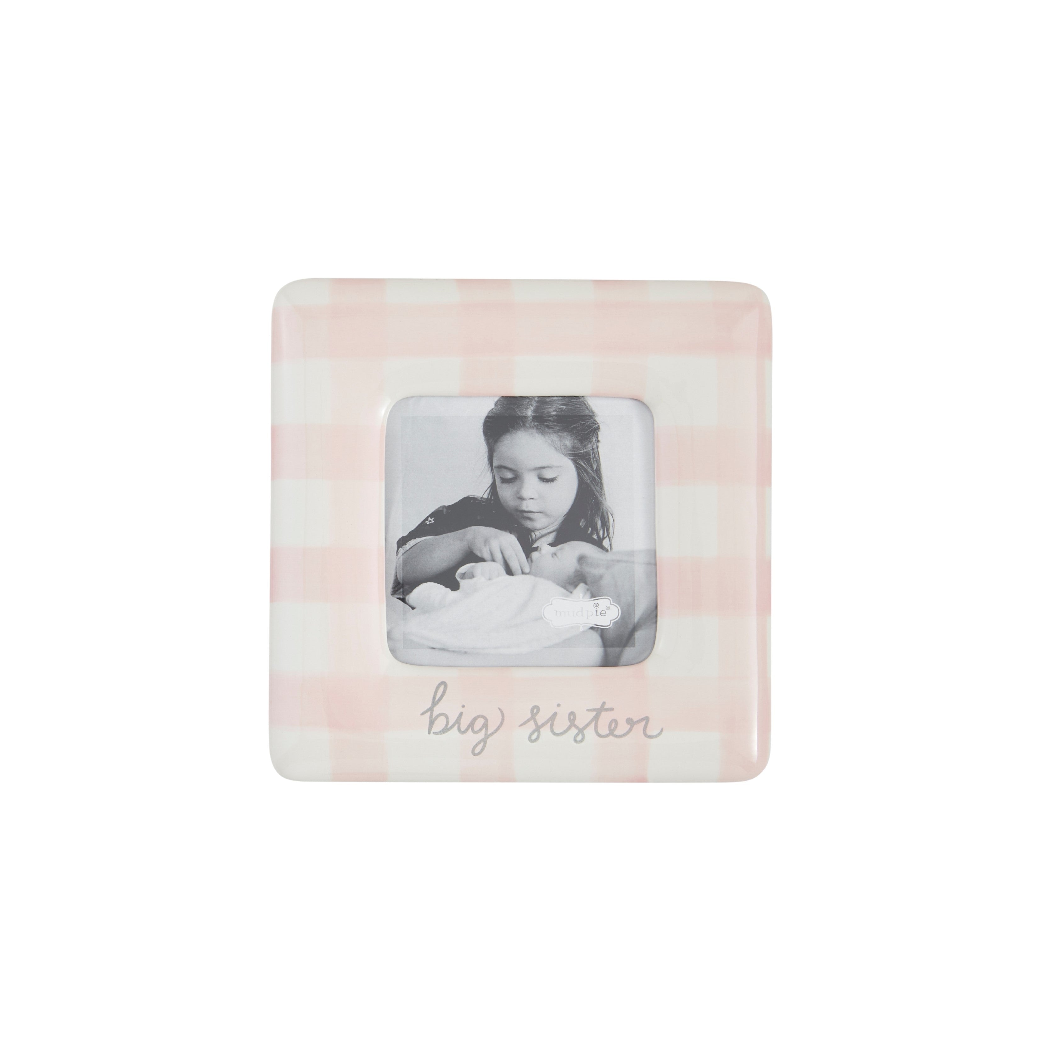 Gingham Big Sis Frame By Mud Pie