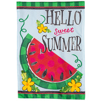 Hello Sweet Summer Applique Garden Flag