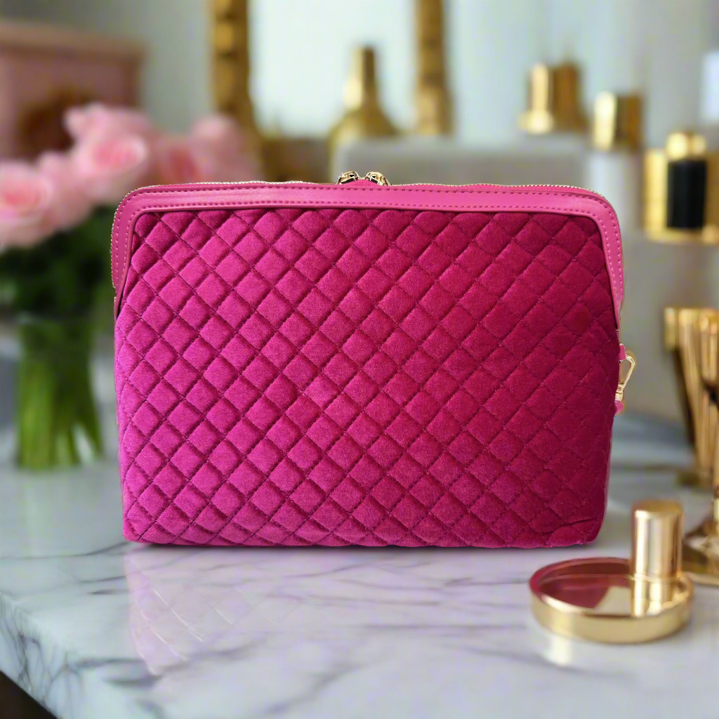 Litt Makeup Case - Fuchsia Velvet