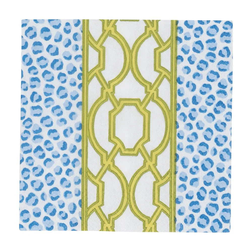 KNOTS AND SPOTS BLUE/GREEN - NAPKIN COCKTAIL
