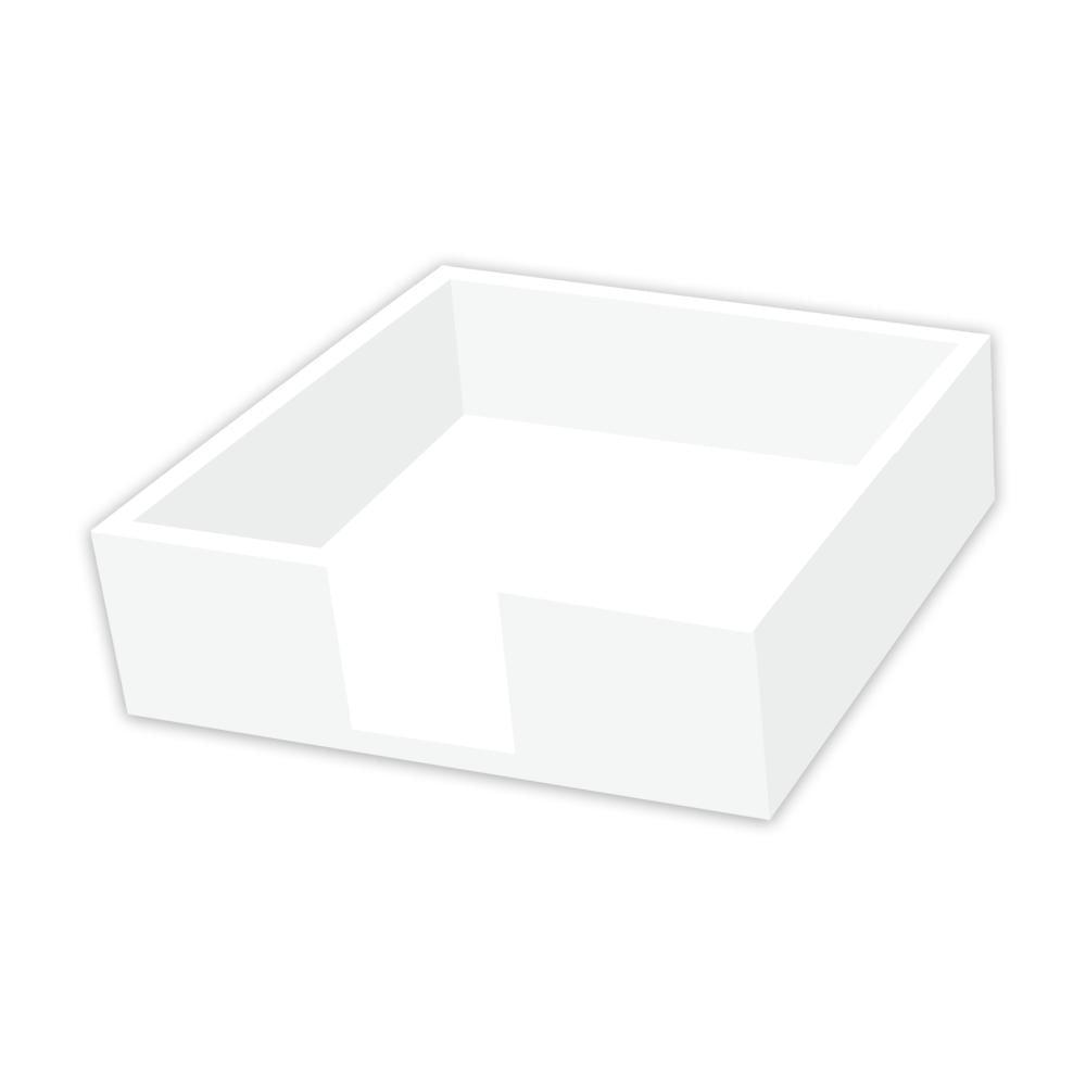 Lacquered Wood Napkin Caddy, White - Beverage Size
