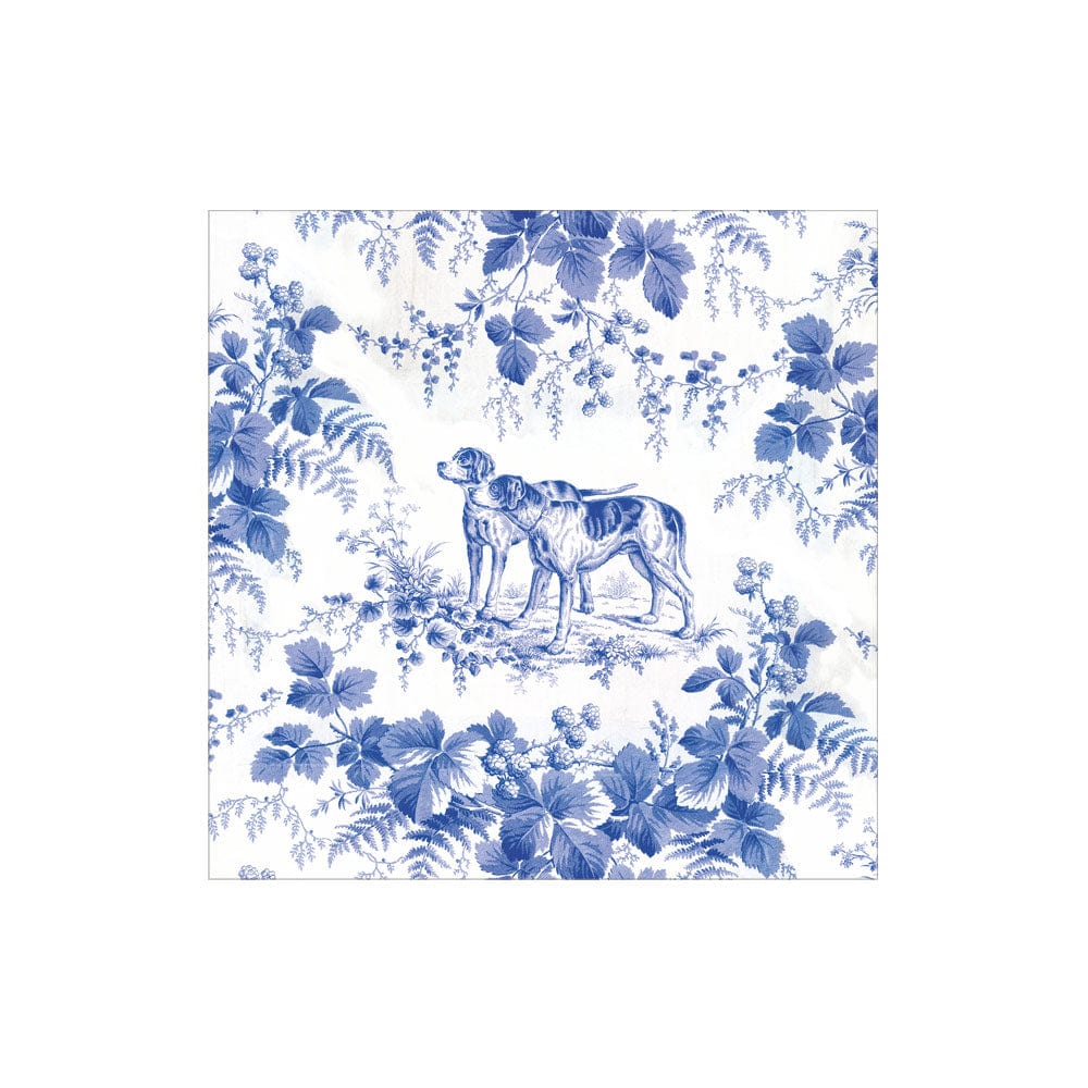 HUNTING TOILE BLUE - NAPKIN COCKTAIL