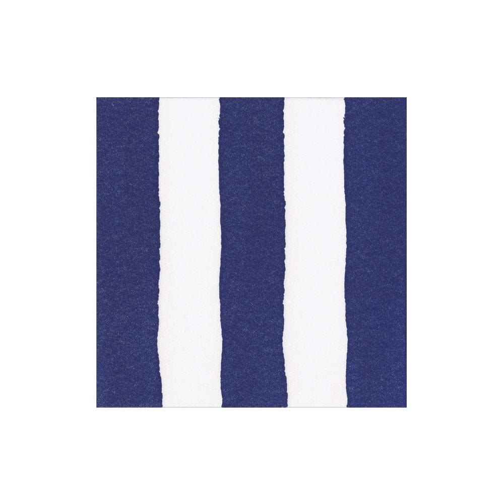 CAFE STRIPE NAVY-PAPER LINEN - NAPKIN AIRLAID COCKTAIL-15 IN