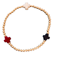 signature cross gold pattern 3mm bead bracelet - Firecracker by enewton