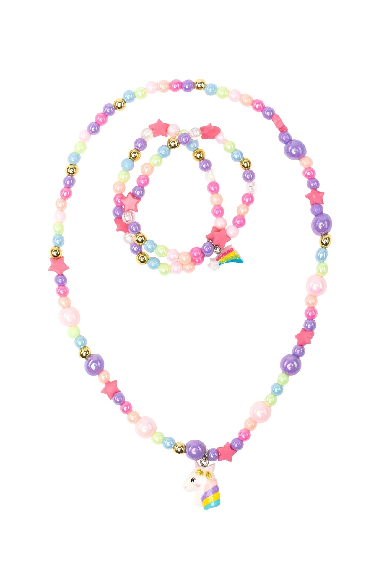 Cheerful Starry Unicorn Necklace Bracelet Set - A. Dodson's