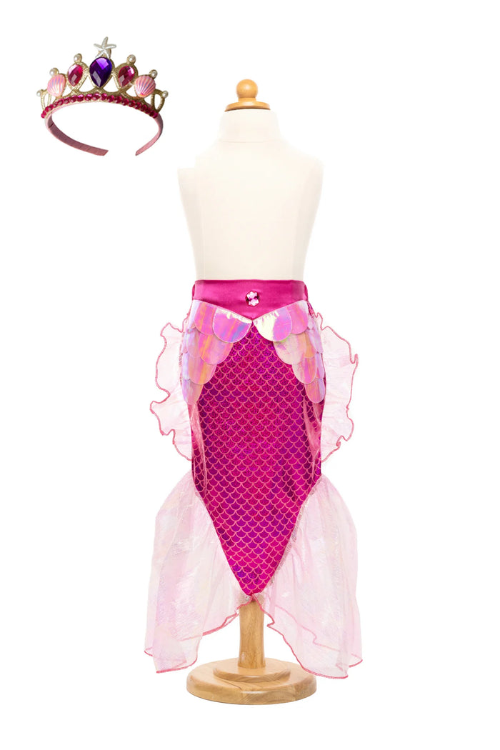 Pink Mermaid Glimmer Skirt Set with Headband