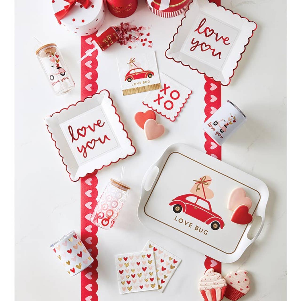Foil Fringe Napkin - Love Bug