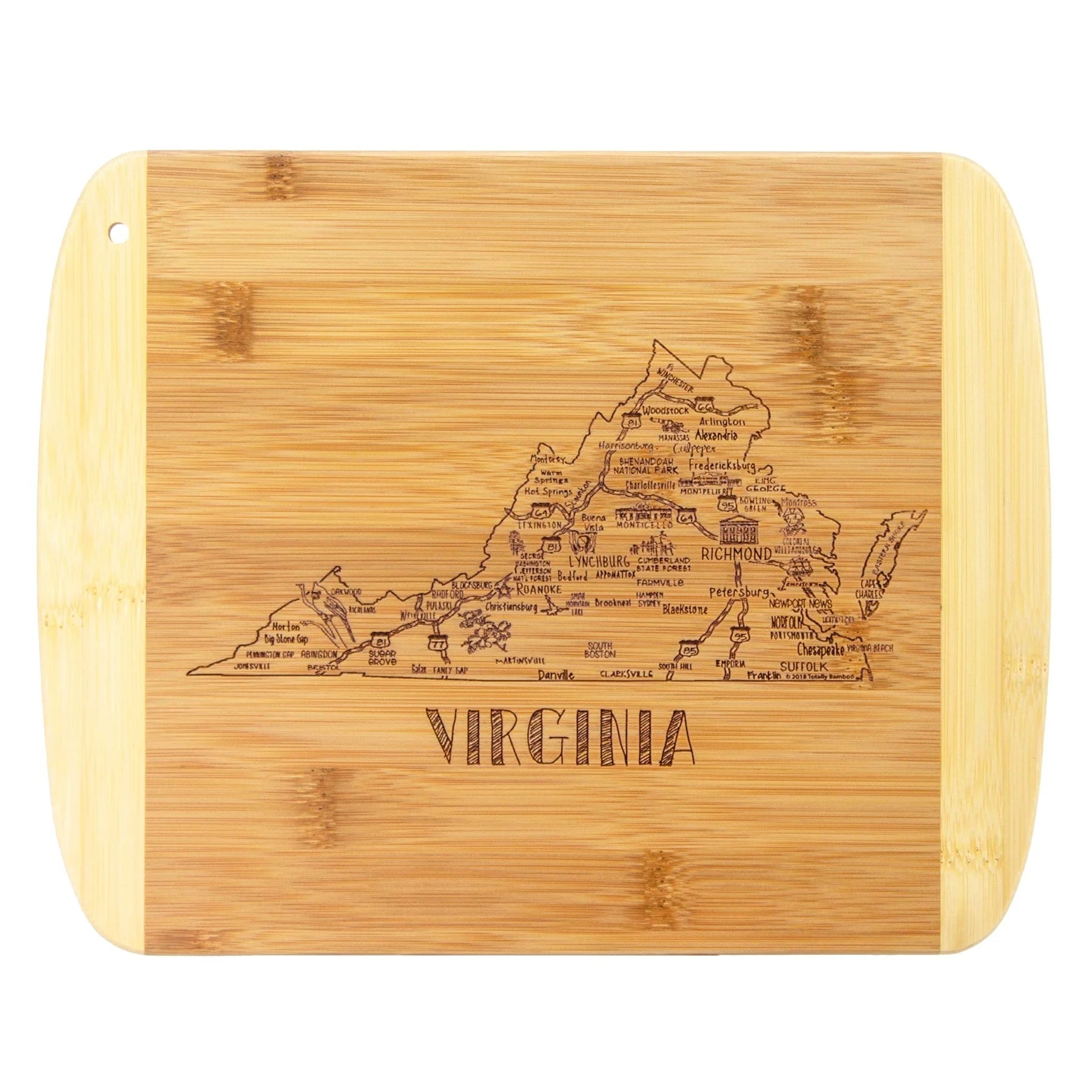 A Slice of Life Virginia Serving and Cutting Board - A. Dodson's
