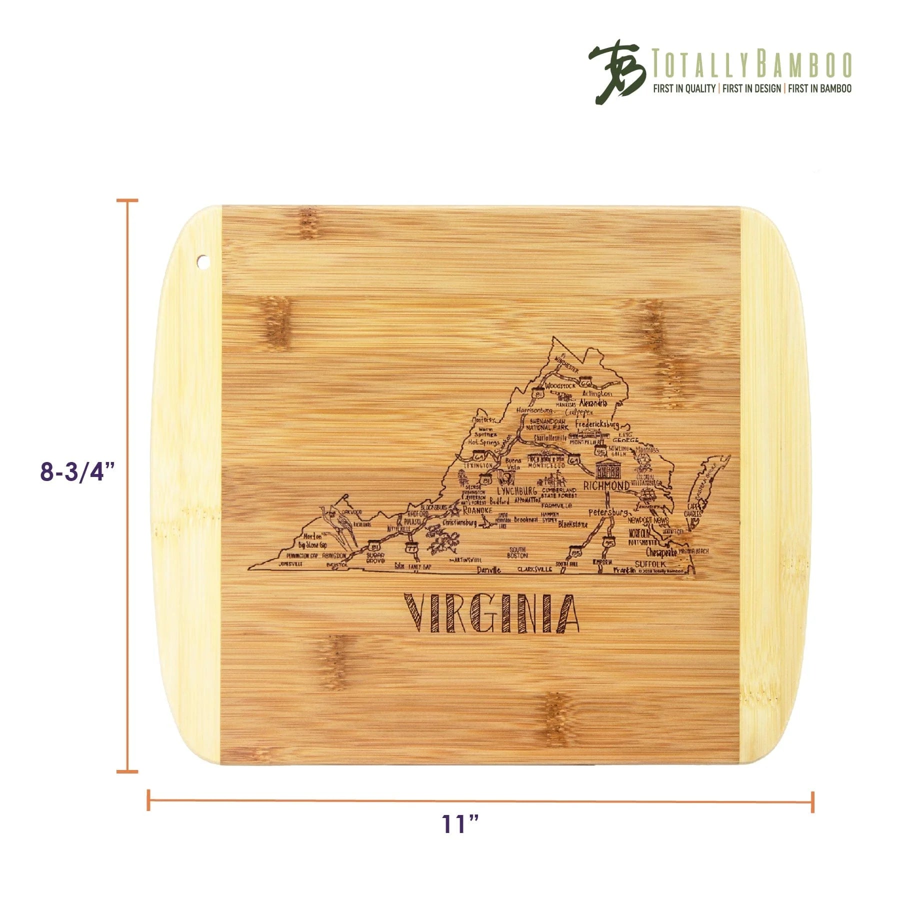 A Slice of Life Virginia Serving and Cutting Board - A. Dodson's