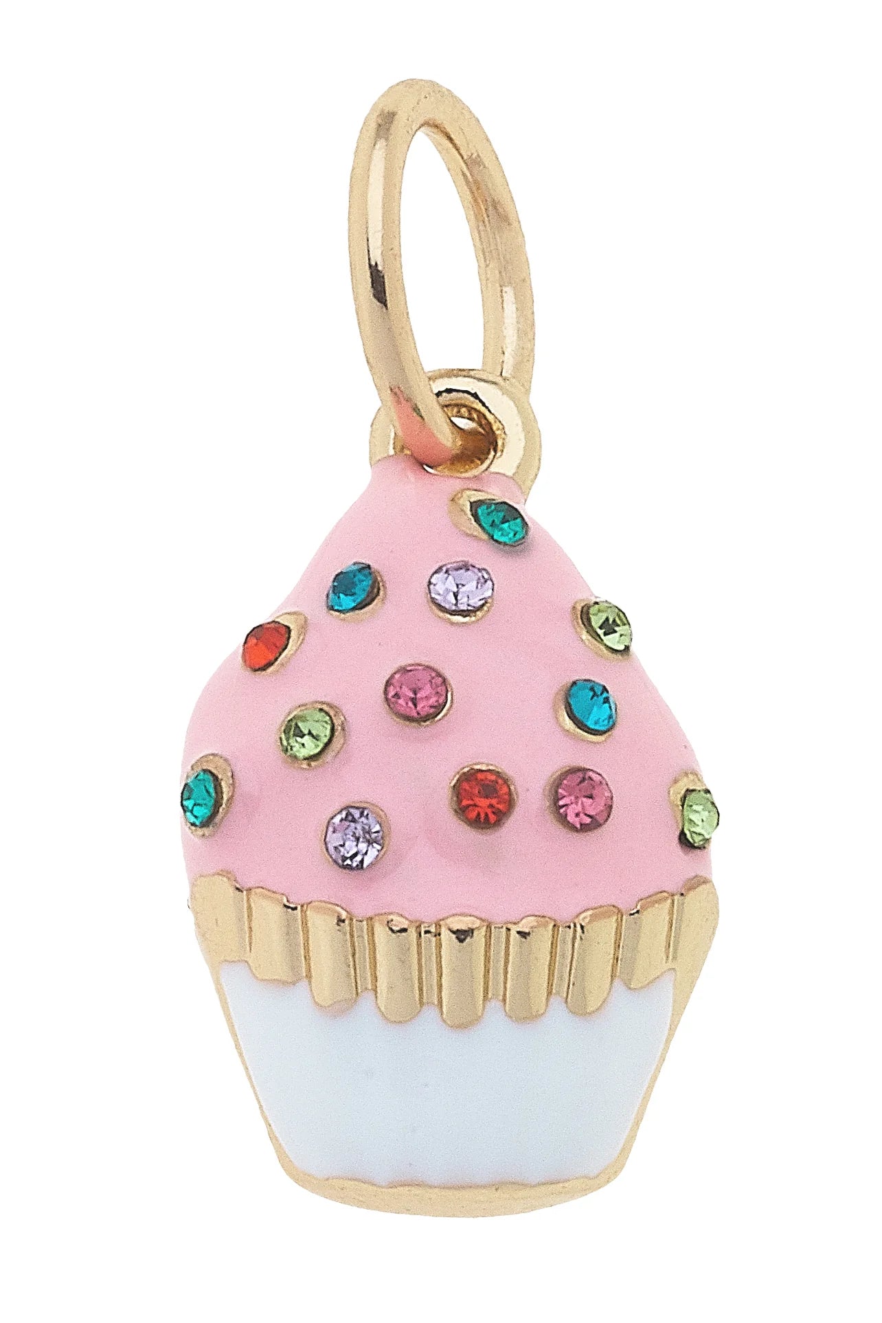 Bejeweled Cupcake Charm in Light Pink