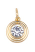 Rhinestone Bezel Charm in Clear