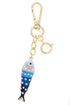 Pave Sardine Bag Charm in Blue