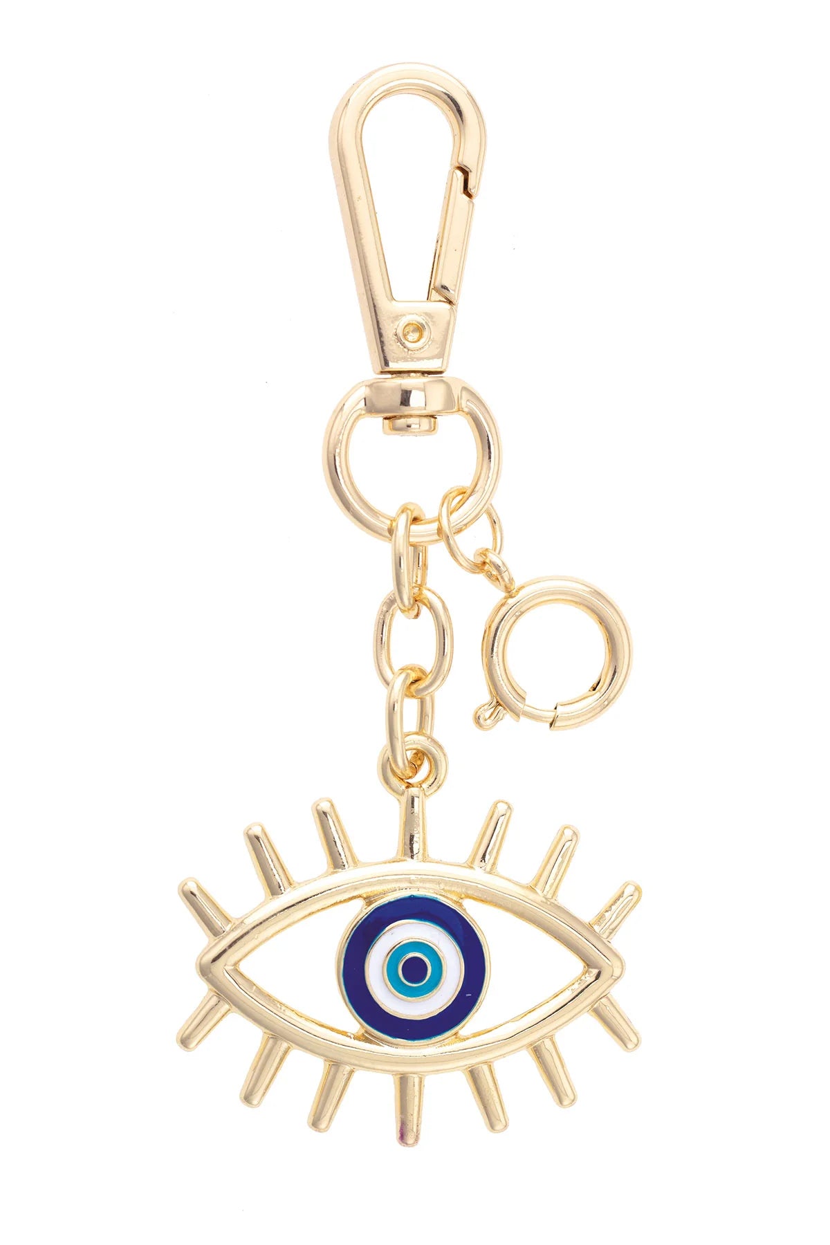 Evil Eye Bag Charm in Shiny Gold