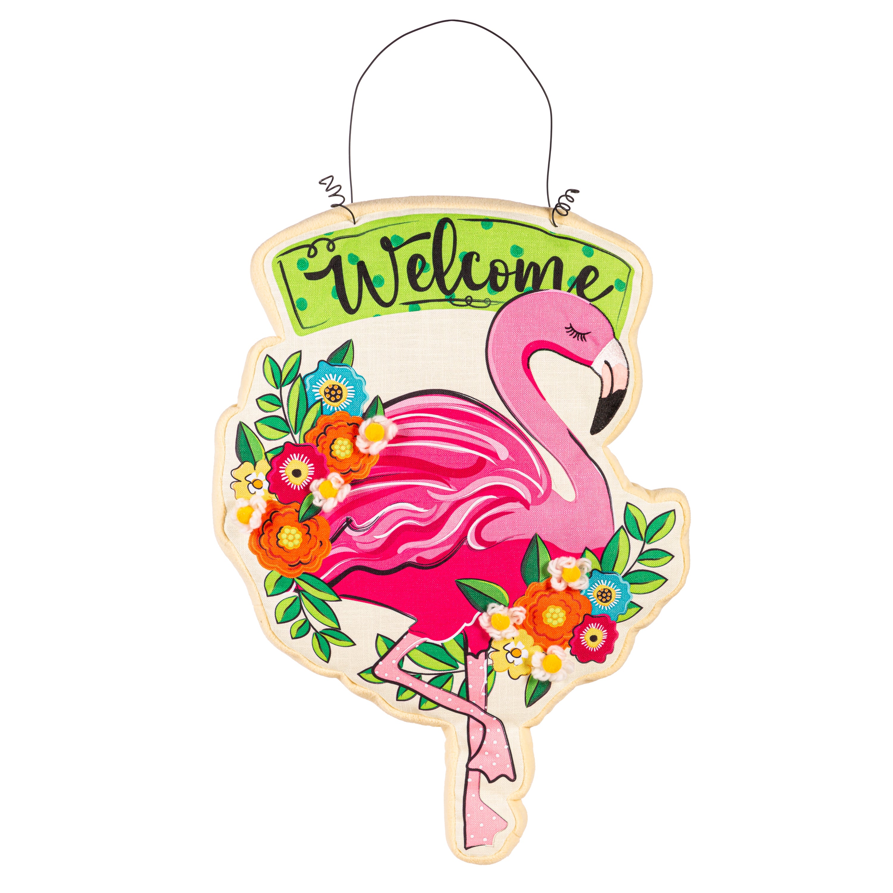 Floral Flamingo Welcome Estate Door Décor - A. Dodson's