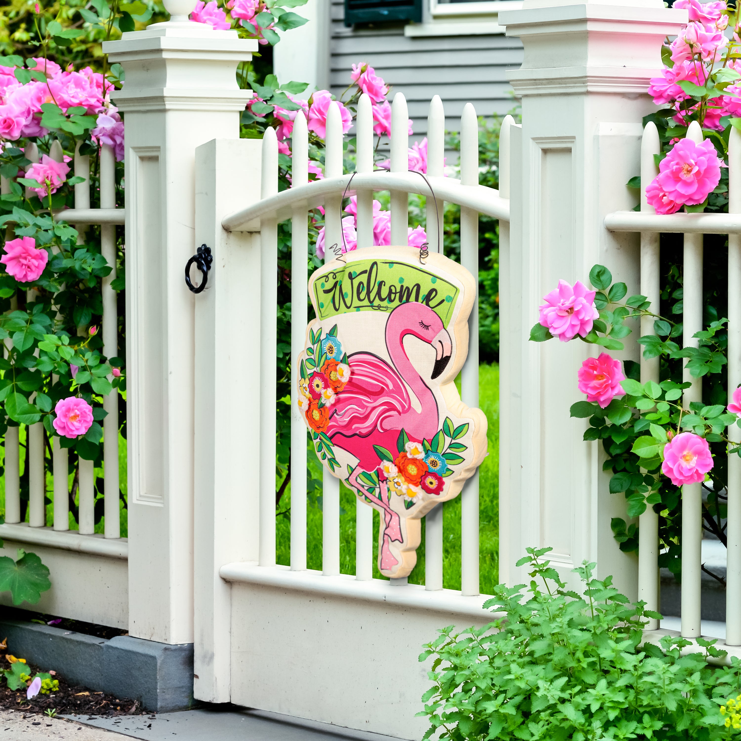 Floral Flamingo Welcome Estate Door Décor - A. Dodson's