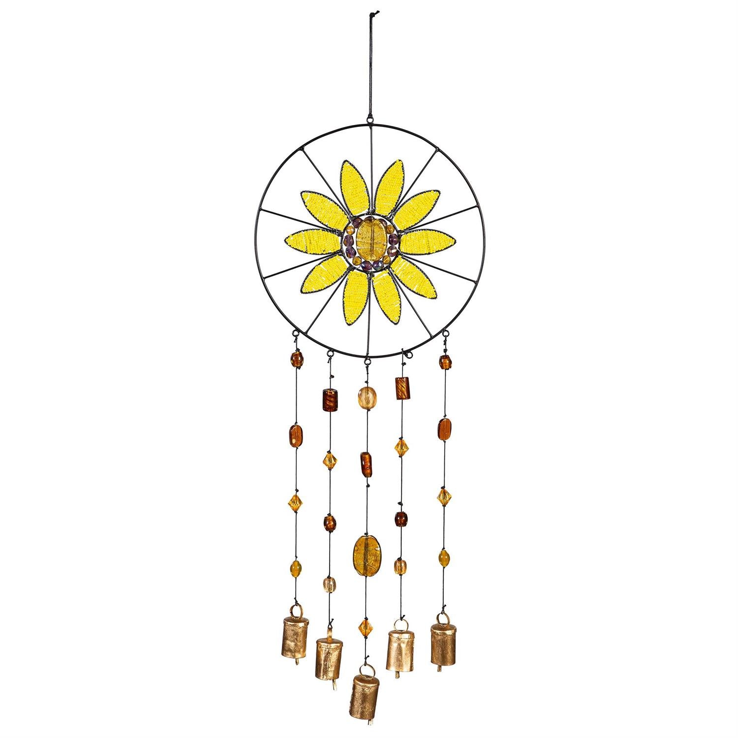 Wind Chime, Beaded Glass, Sunflower