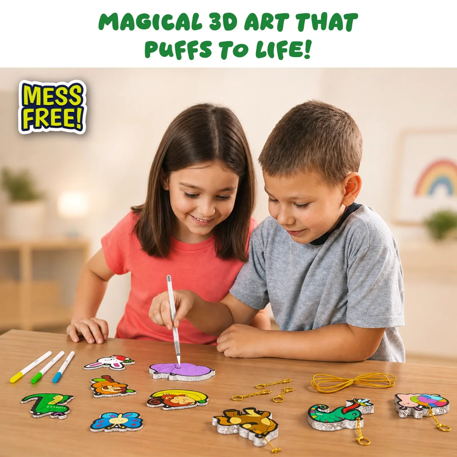Skillmatics Aqua Puffs: Animal Friends 3D Art Kit