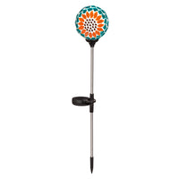 22"H Solar Sunflower Mosaic Globe Garden Stakes, 2 Colors