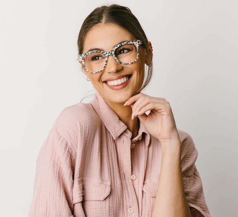 PEEPERS OASIS BLUE LIGHT READERS - CREAM LEOPARD - A. Dodson's
