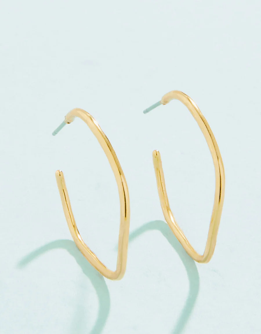 Spartina Ripple Wave Hoop Earrings 32mm Gold