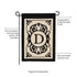 Cambridge Monogram Garden Applique Flag, Letter D