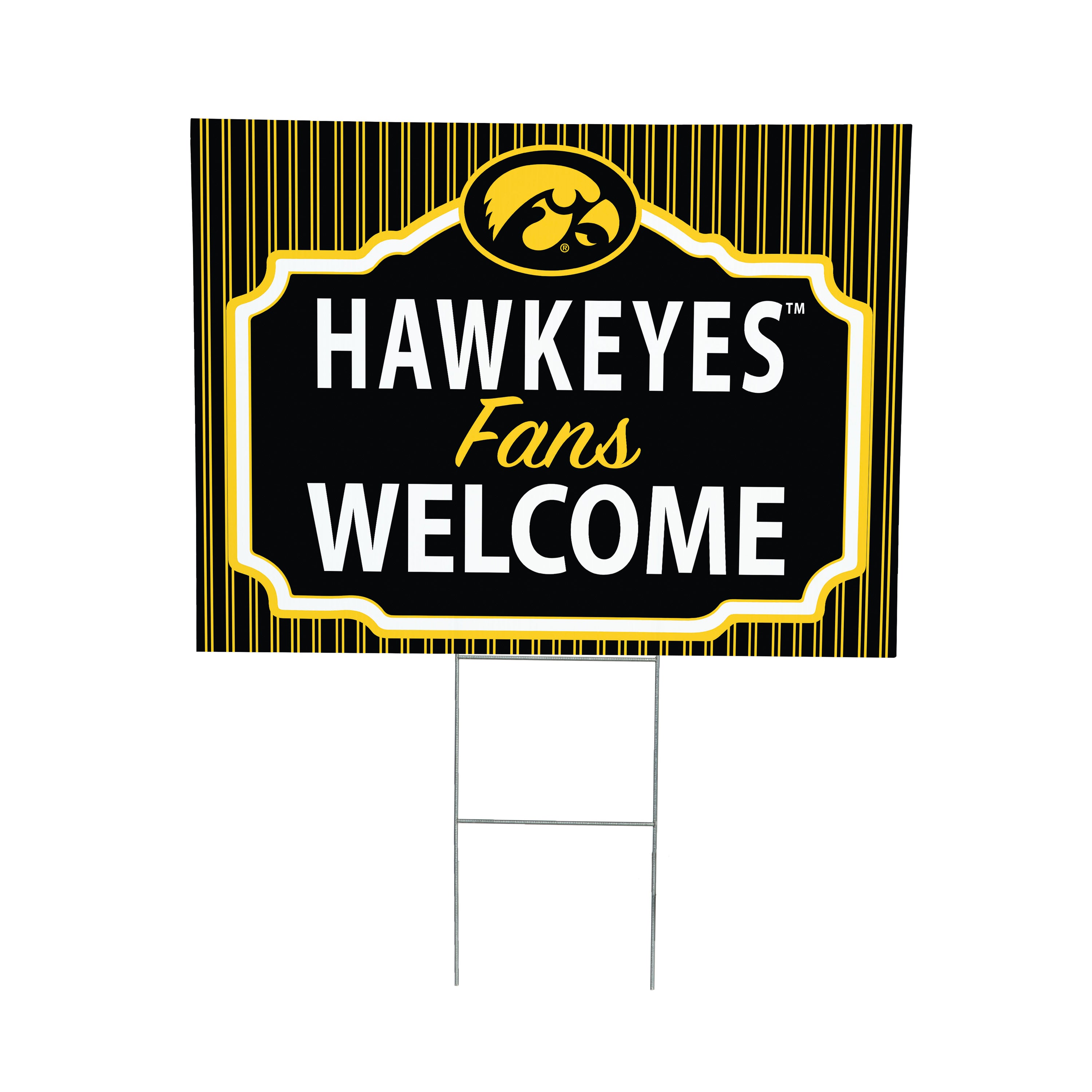 University of Iowa Coroplast Yard Sign, "Fans Welcome"