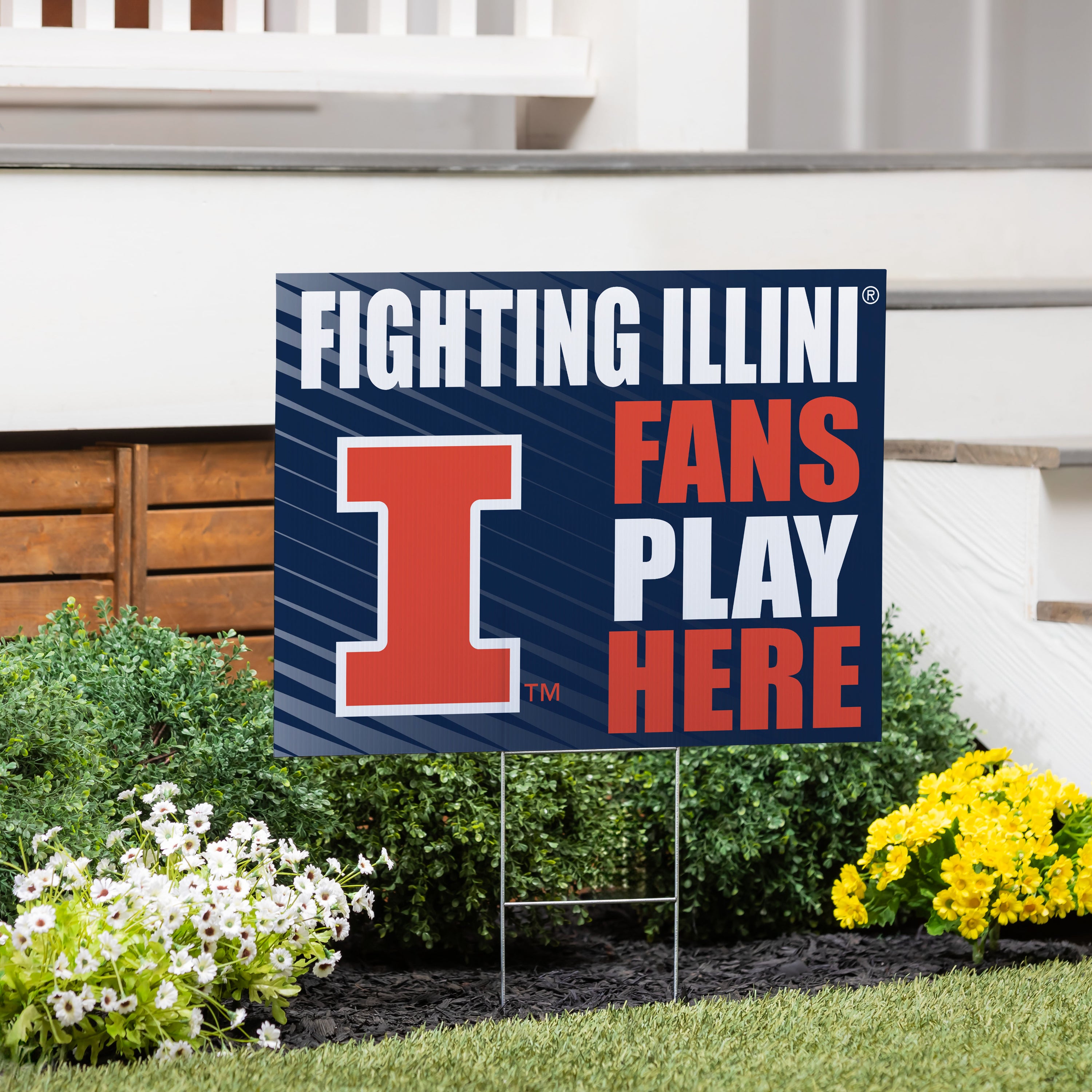University of Illinois Coroplast Yard Sign "Fans Play Here"