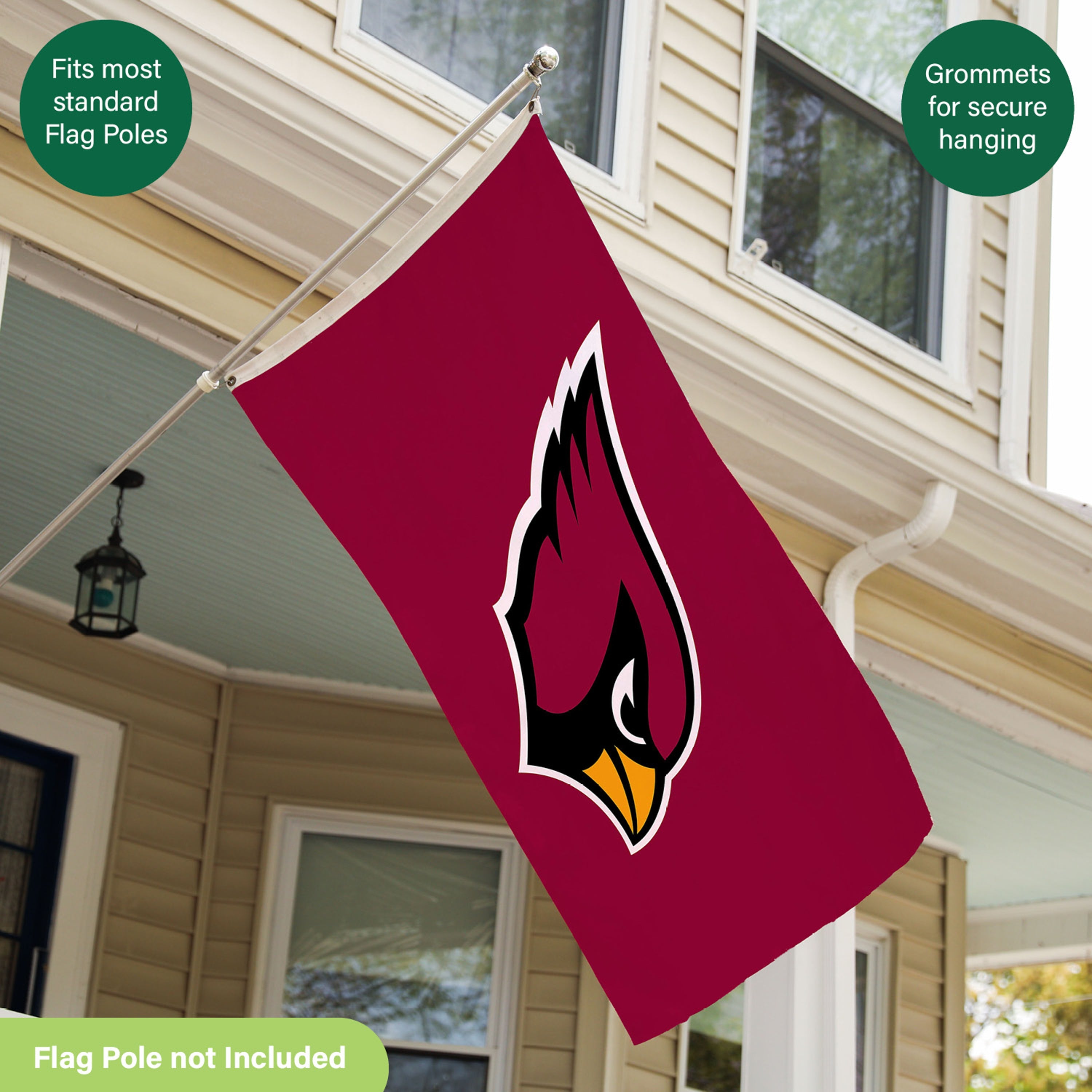 3'x5' Single Sided Flag w/ 2 Grommets, Arizona Cardinals