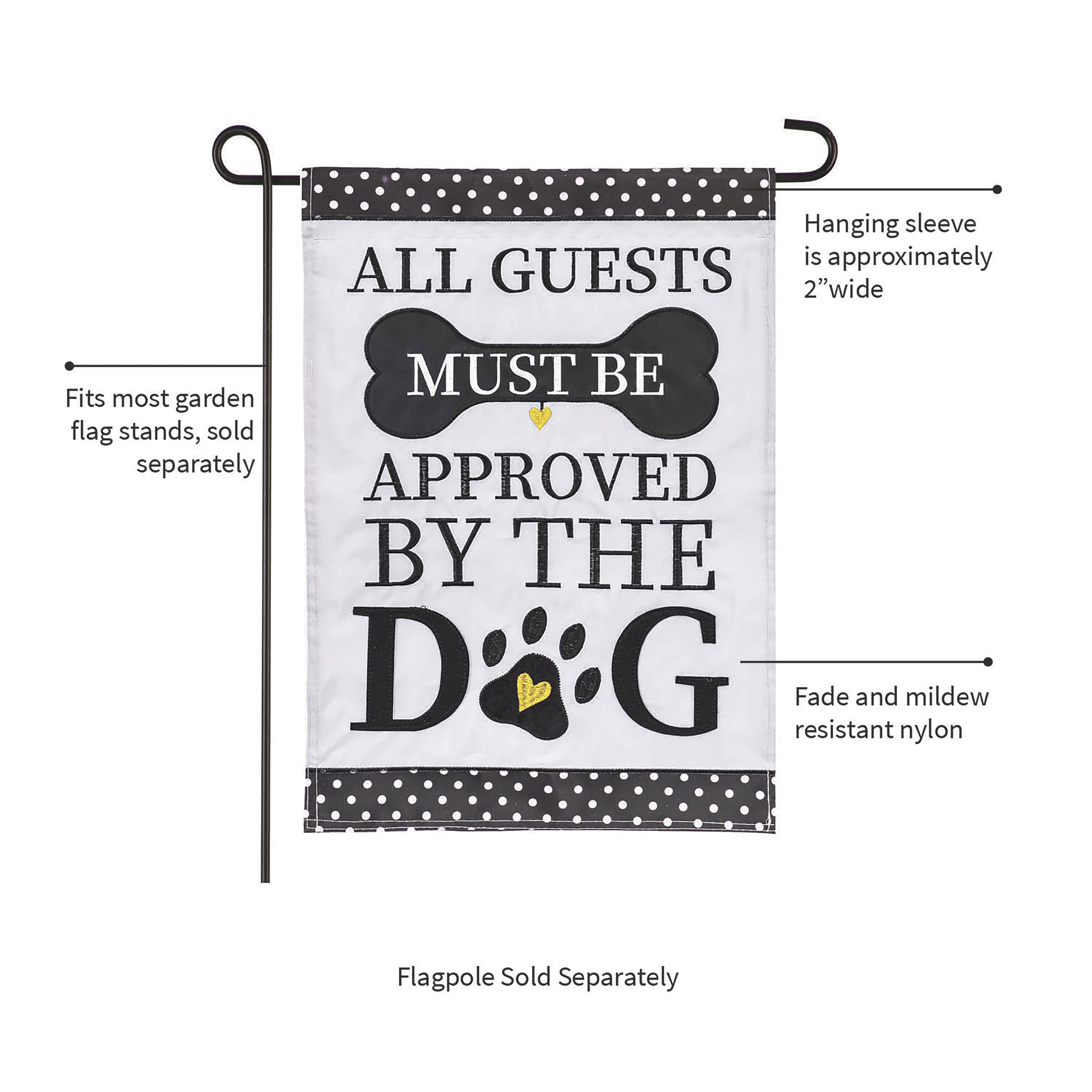 Approved by the Dog Garden Applique Flag