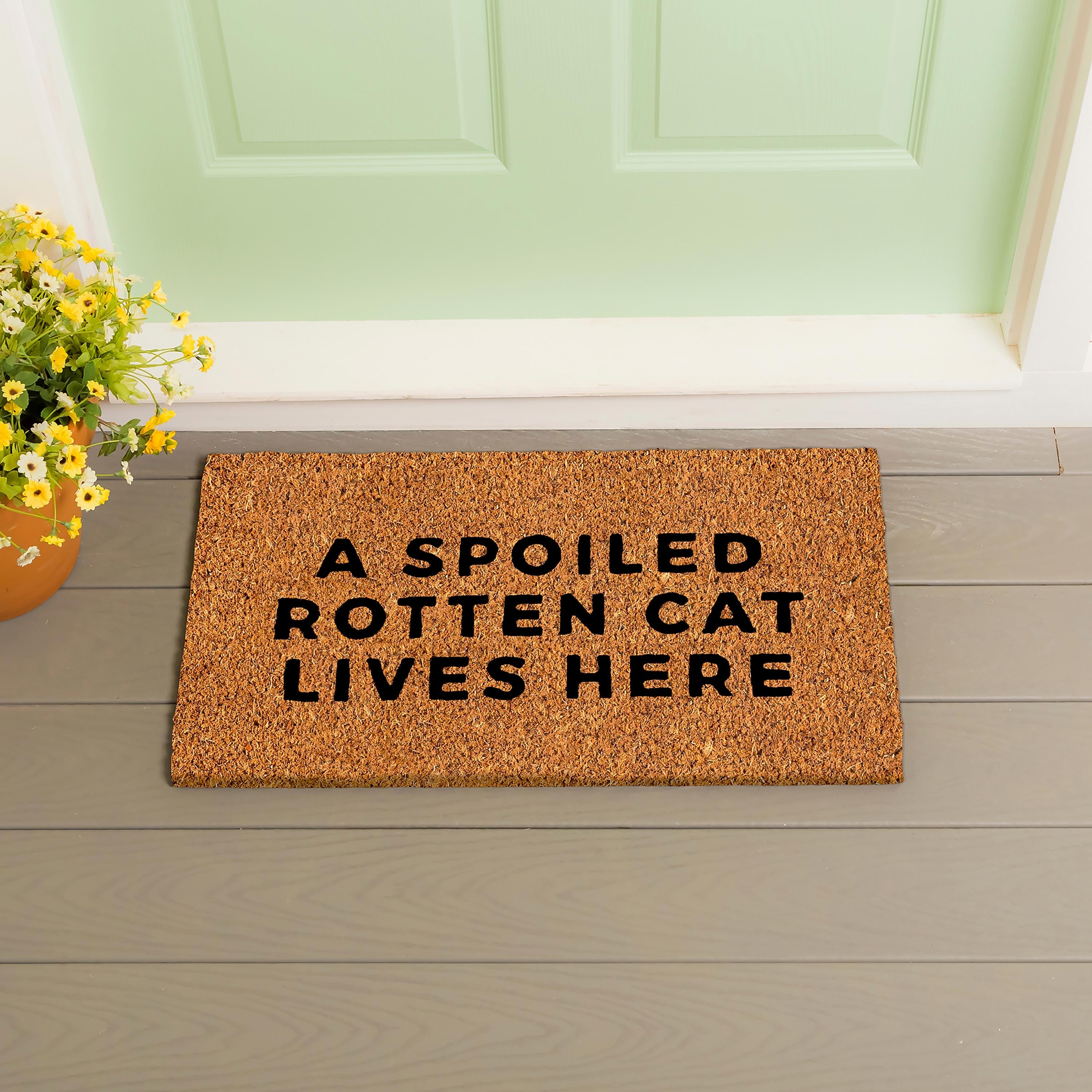 A spoiled rotten cat Coir Mat