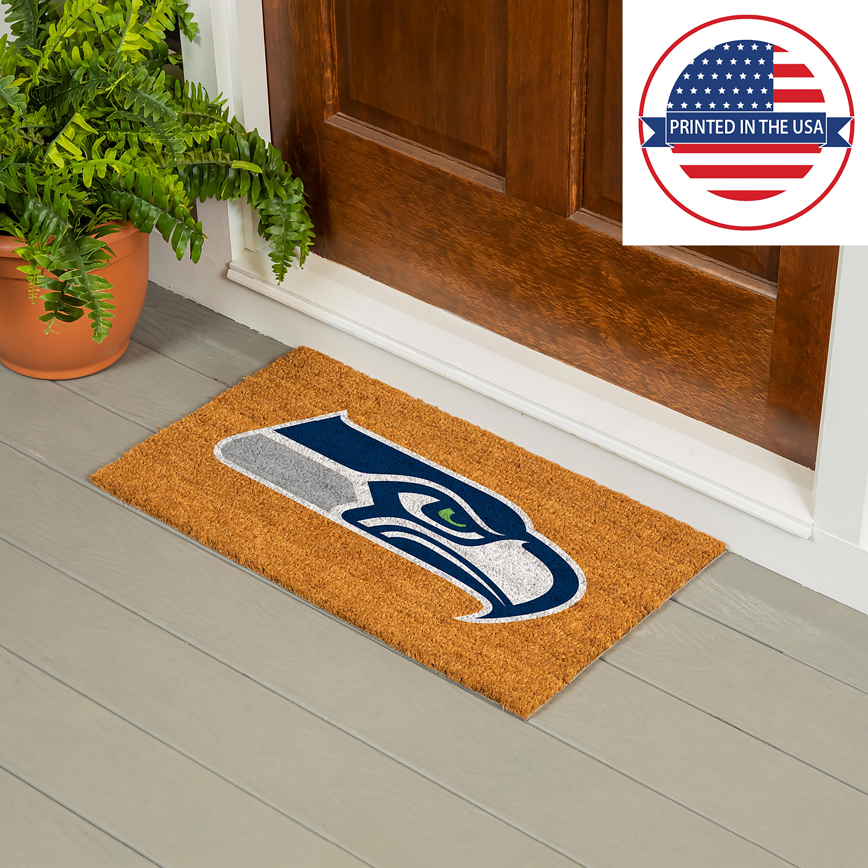 Coir Mat, 16"x28", Seattle Seahawks