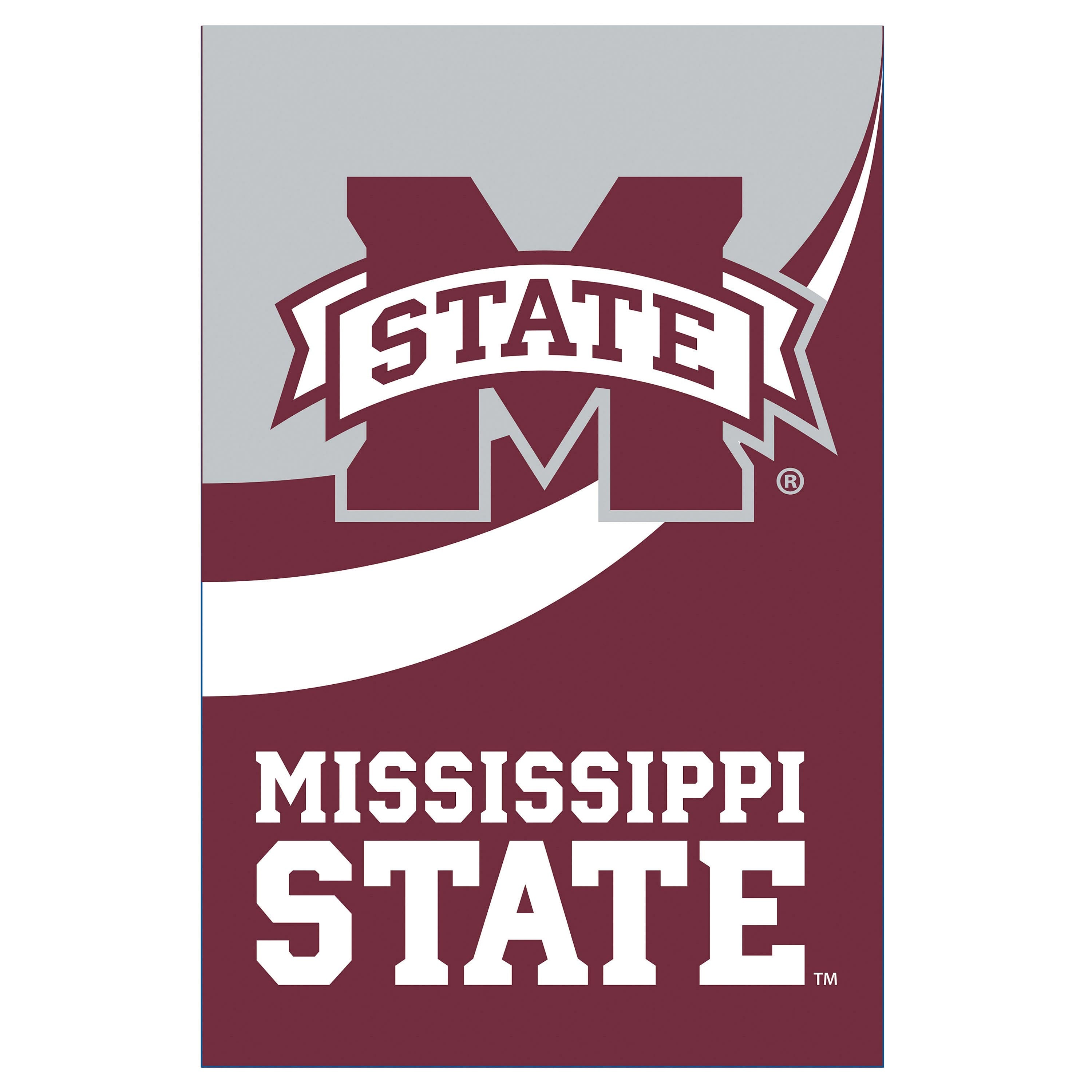 Mississippi State University Burlap Flag House Size