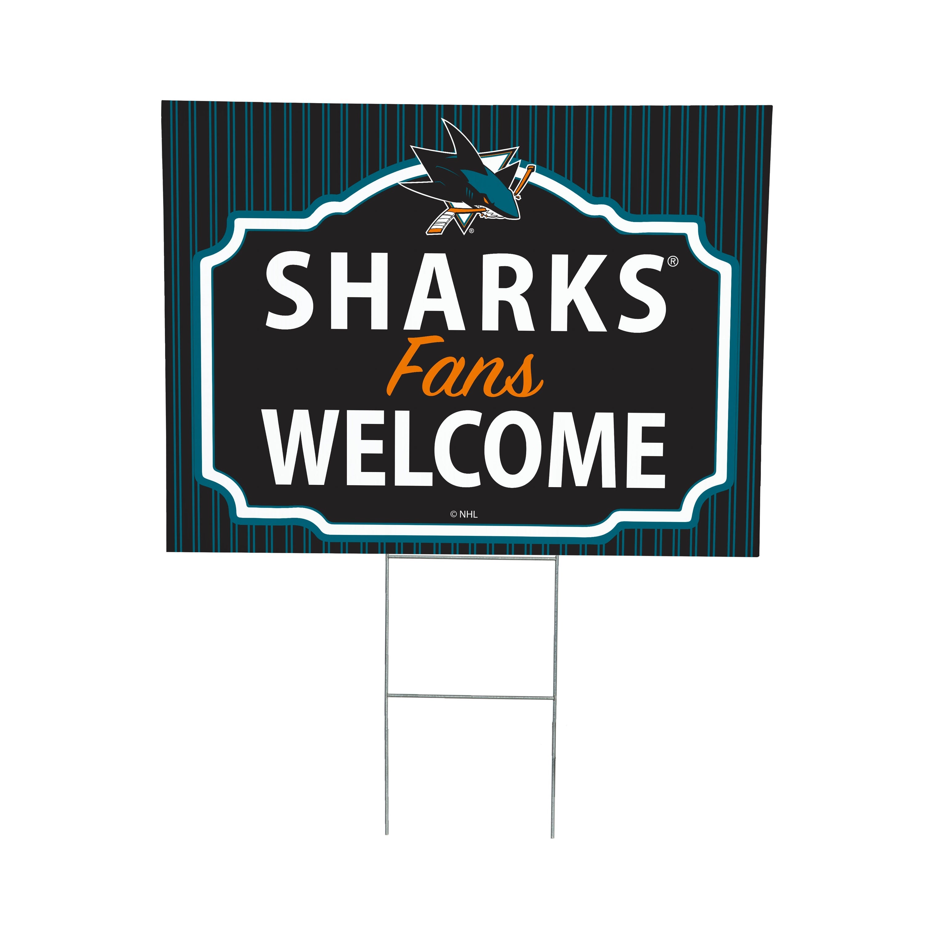 San Jose Sharks Coroplast Yard Sign, "Fans Welcome"
