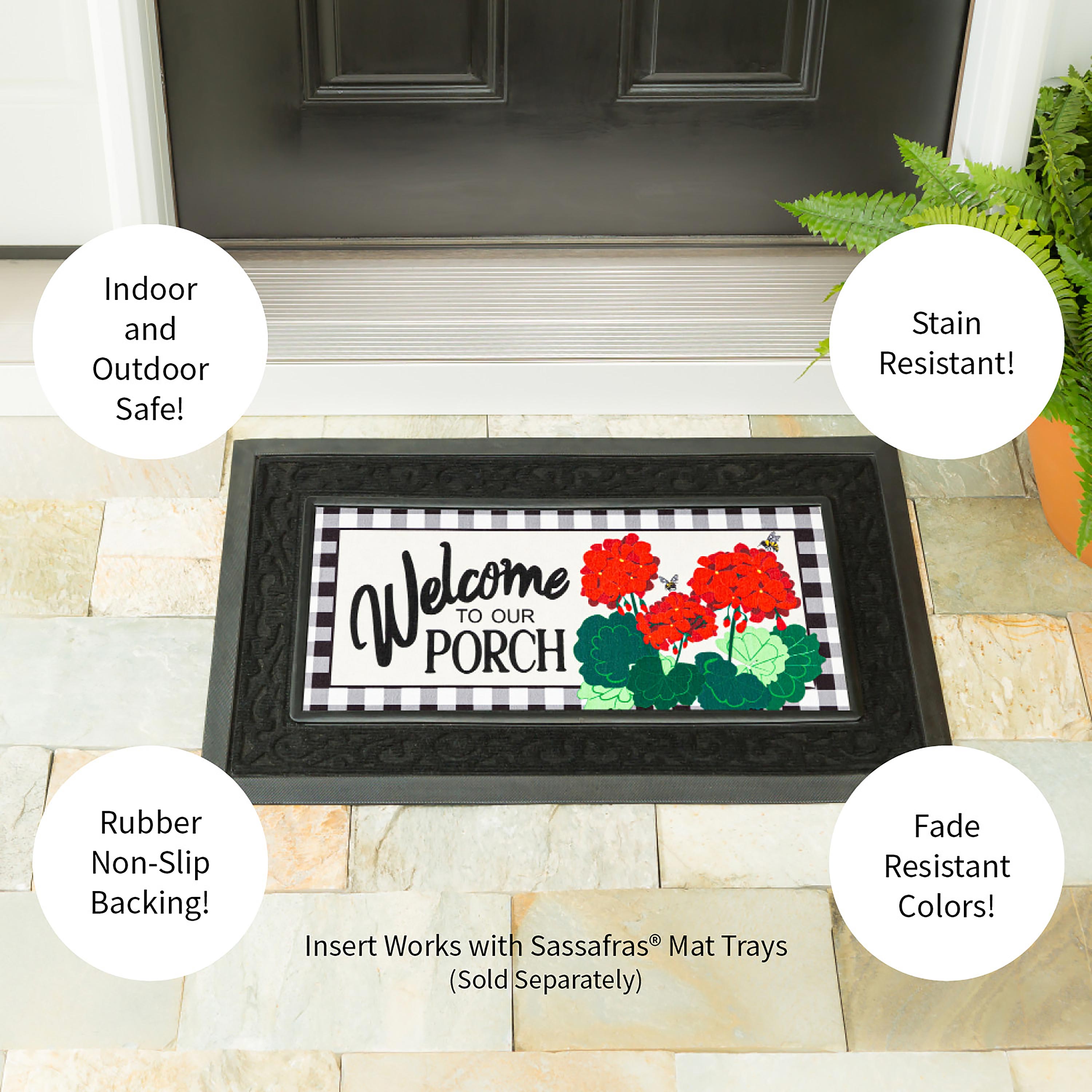 Welcome to Our Porch Geraniums Sassafras Switch Mat