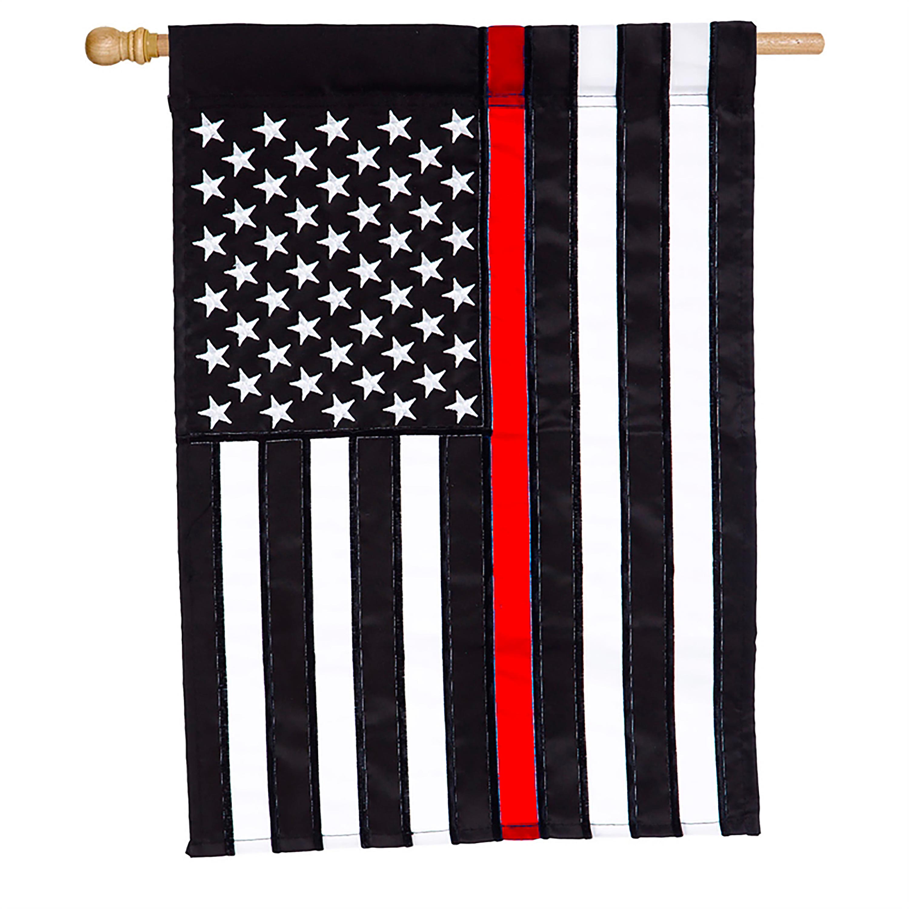 Thin Red Line House Applique Flag