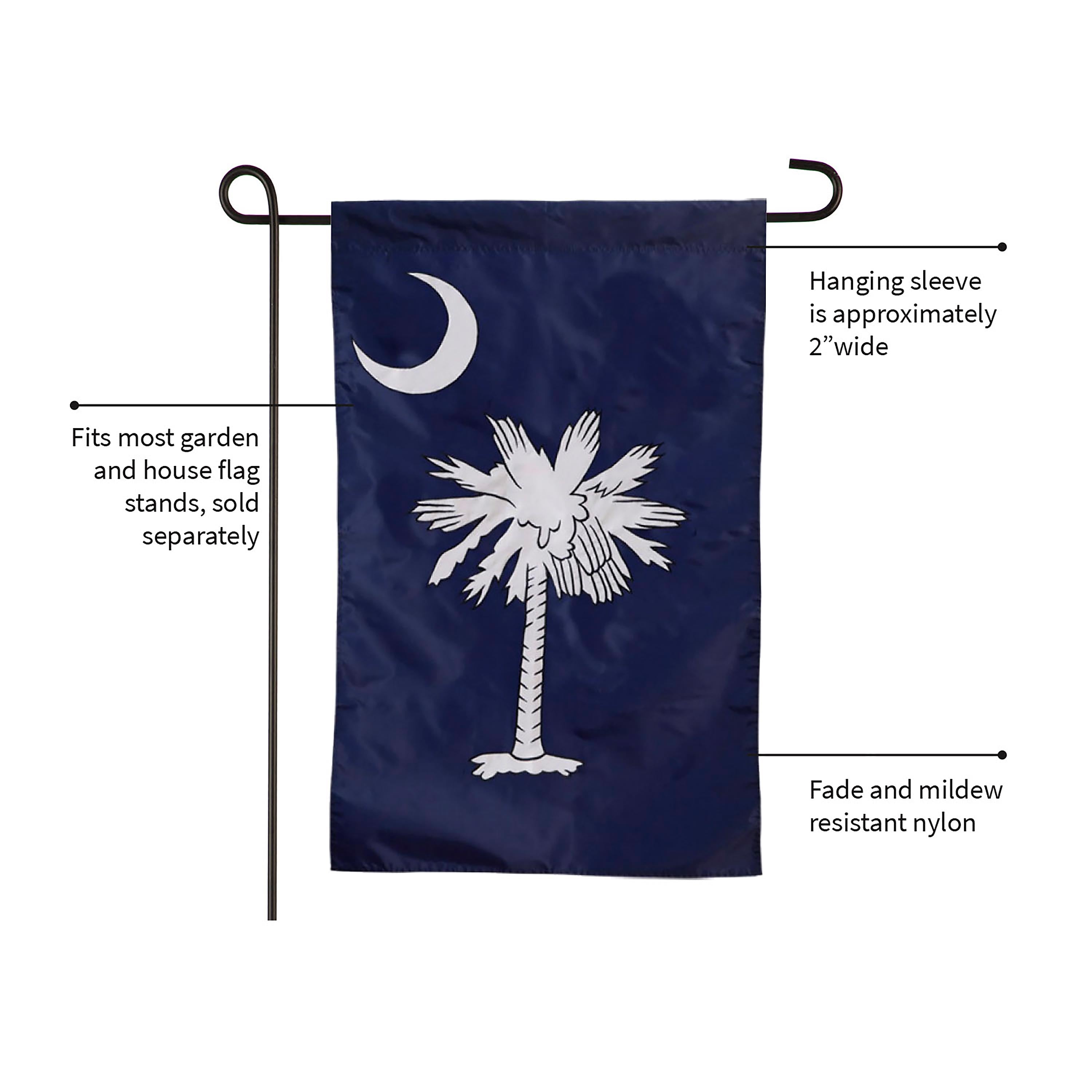 South Carolina Garden Applique Flag